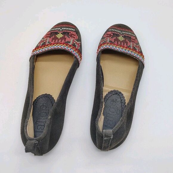 Latigo Basia Embroidered Suede Flats Boho Peasant Festival Cottagecore Size 7 - Picture 6 of 6